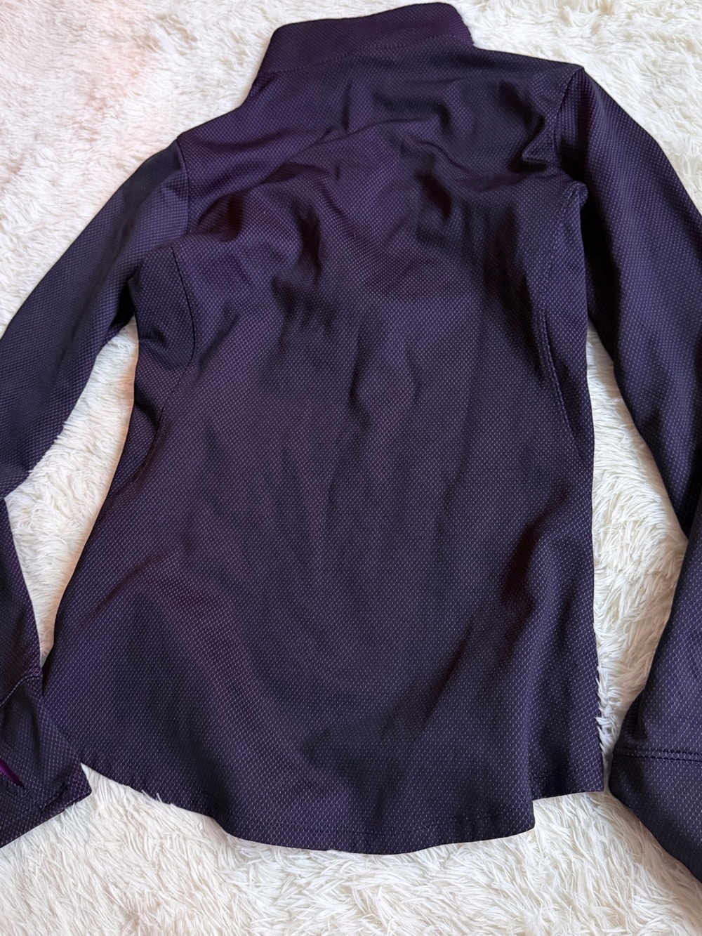 Under Armour Women's Dark Purple 1/4 Zip Performance Pullover with Purple Trim - Picture 3 of 4